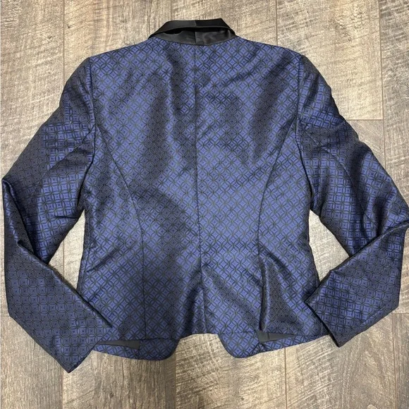 Laundry by Shelli Segal blue and black diamond pattered blazer - Picture 3 of 3